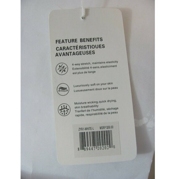 The Free Yoga Womens Top Size L White Short Sleeves Workout Casual Open Back NWT - Picture 9 of 9